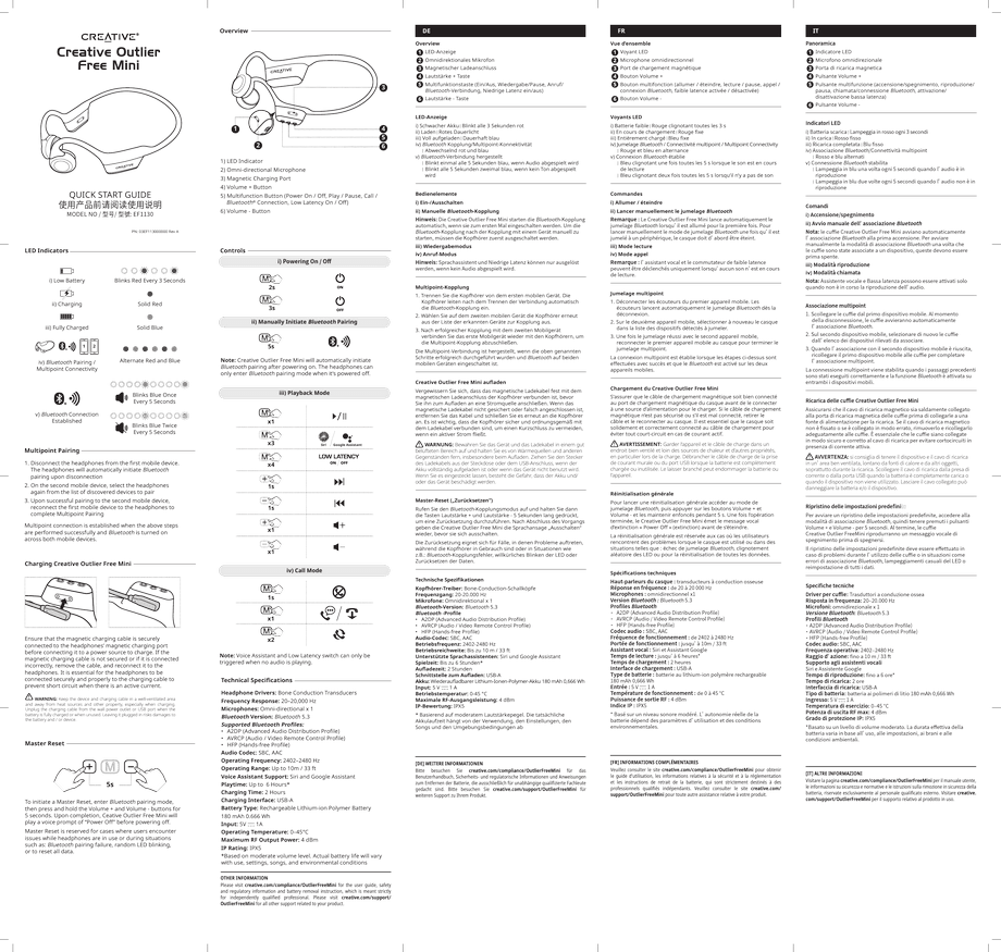 CREATIVE EF1130 User Manual