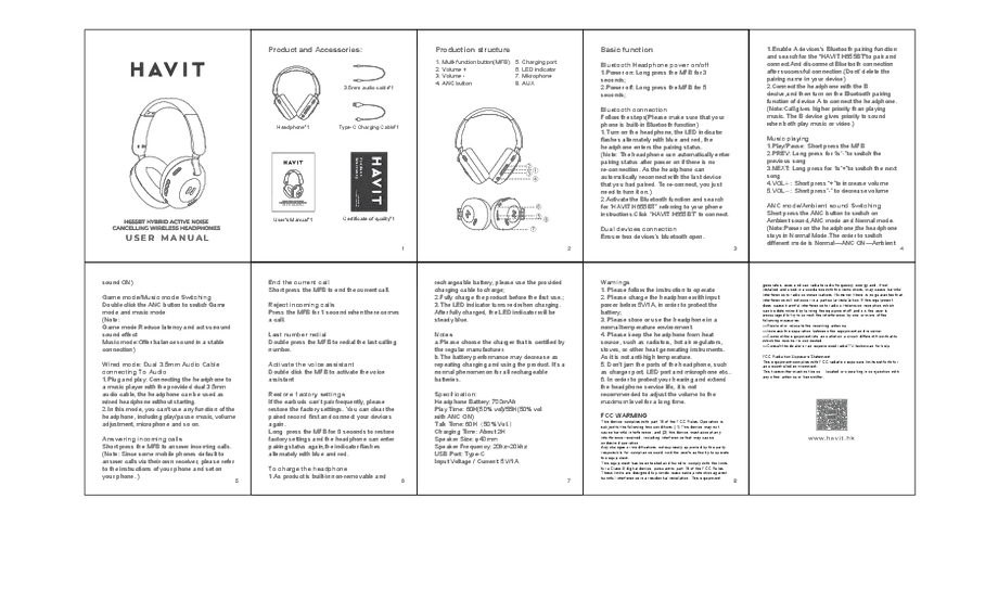 HAVIT H655BT User Manual