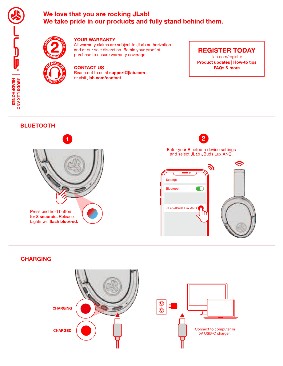 JLAB JBuds Lux Headphones User Manual